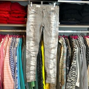 Gap 1969 gray and white tie dye skinny jeans size 2L